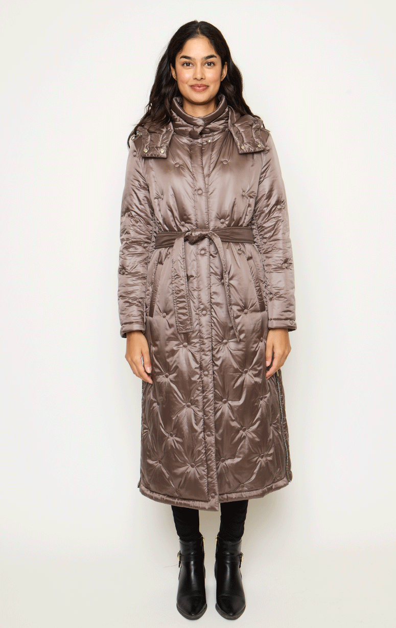 Be Florence- Coat with Dot Detail and Belt - Barrington's