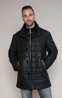Men's Wadded Leather Jacket - Barrington's