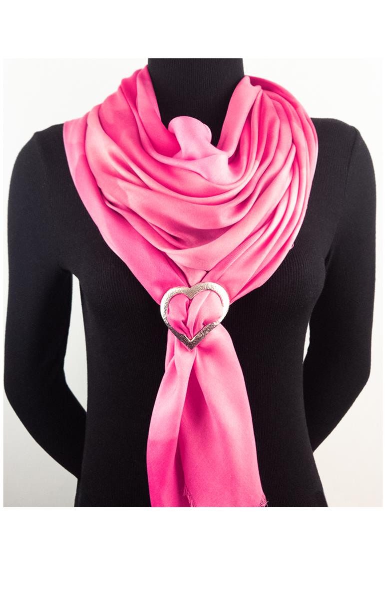 Pewter Heart Shaped Scarf Buckle - Barrington's