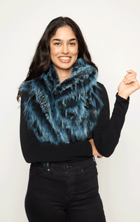 Furlux- Fringed Fur Cowl Neck Scarf - Barrington's