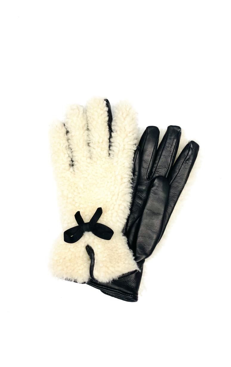 Shearling Top Gloves with Bow - Barrington's