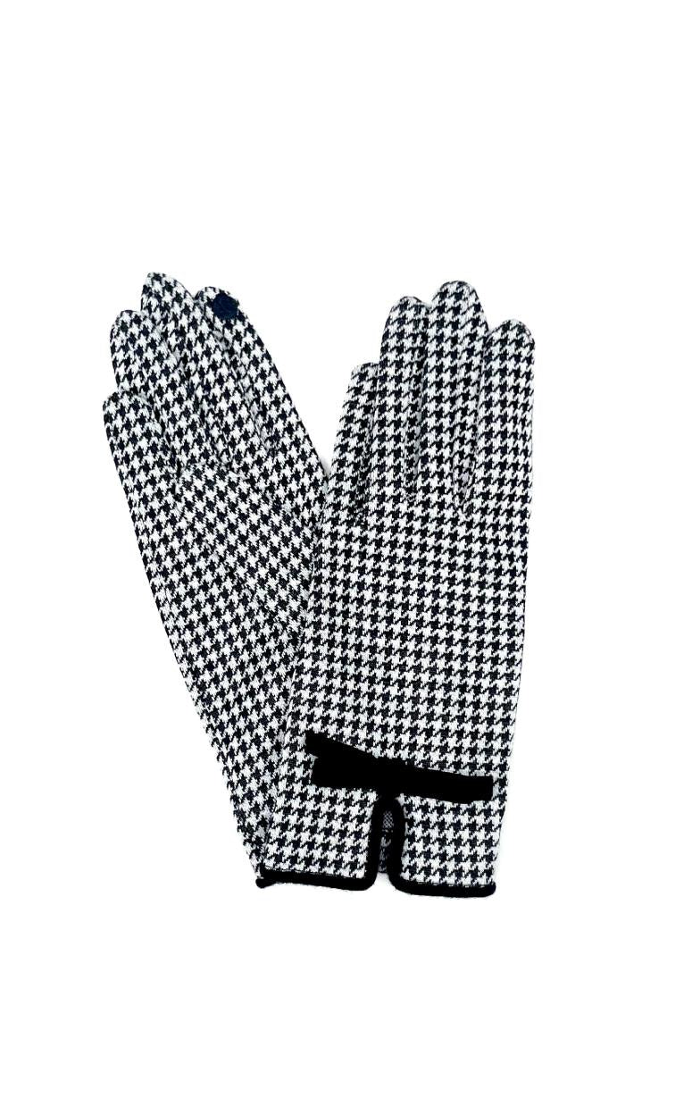 Vincent Pradier- Houndstooth Gloves with Bow - Barrington's