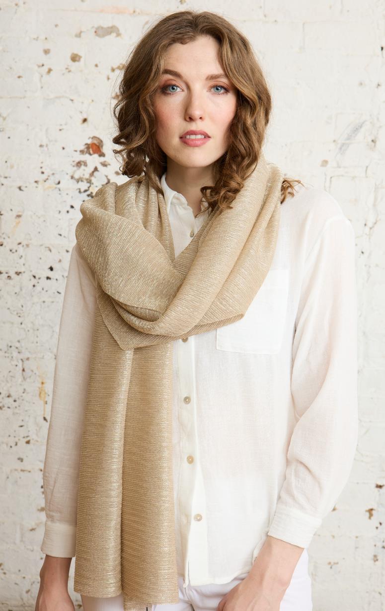 Gaynor- Pleated Scarf with Sparkle - Barrington's
