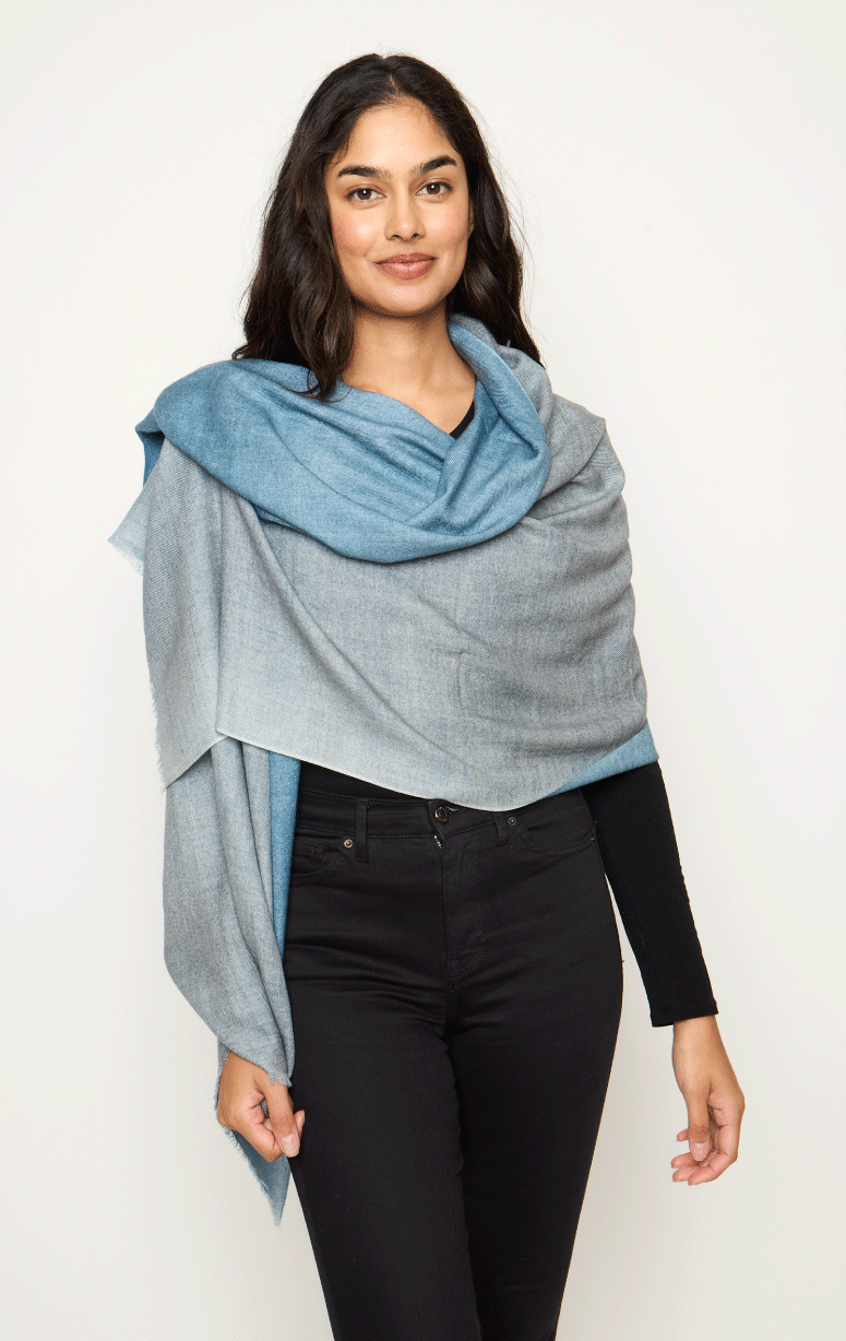 Ama Pure- Double-faced Superfine Wool Scarf - Barrington's
