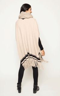 White & Warren- Cashmere Fringed Poncho - Barrington's