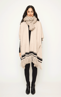 White & Warren- Cashmere Fringed Poncho - Barrington's