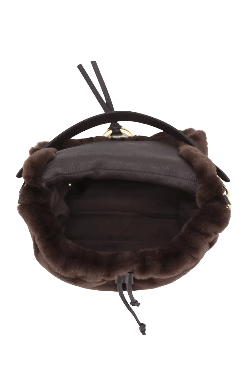 Abro- Leather and Faux Fur Handbag