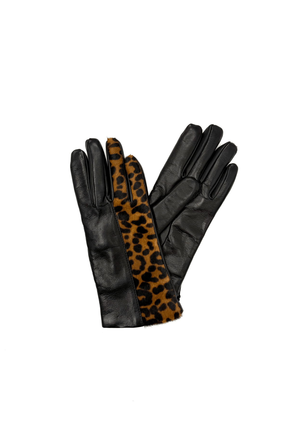 Leather Gloves with Animal Print