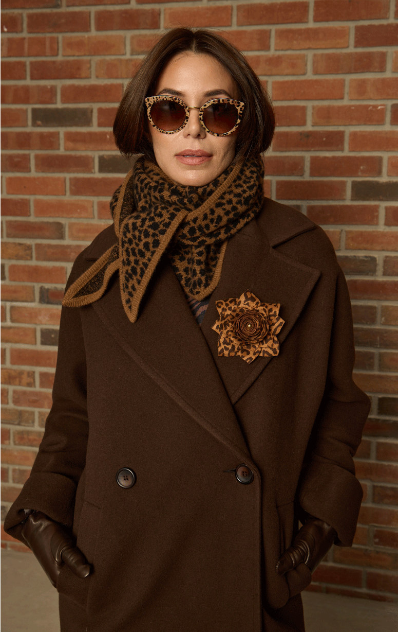 HISO- Double Breasted Wool Coat with Kimono Sleeve
