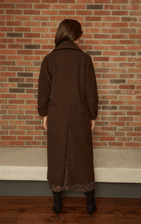 HISO- Double Breasted Wool Coat with Kimono Sleeve