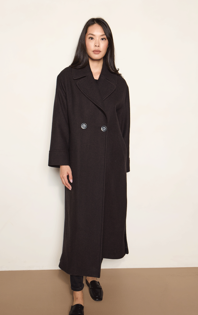 HISO- Herringbone Double Breasted Coat