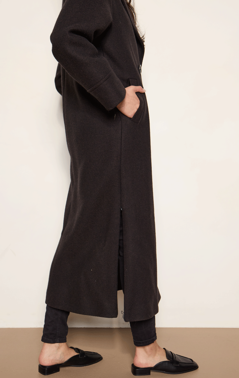 HISO- Herringbone Double Breasted Coat