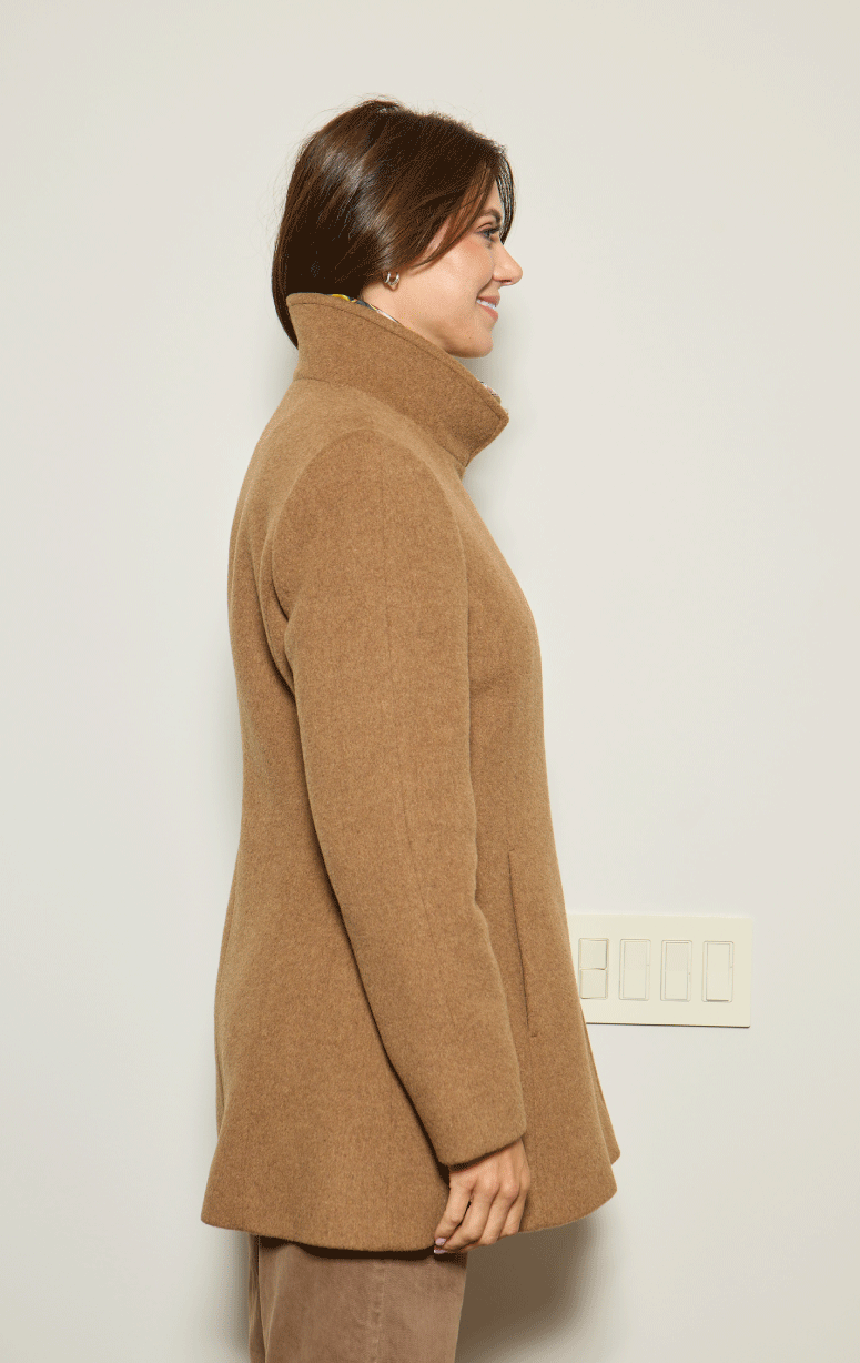 Barringtons- Jacket with Stud Closure and Leather Tab