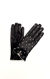 Caradei- Leather Gloves with Dot Detail