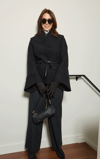 HISO- 3/4 Belted Jacket with Lantern Sleeve