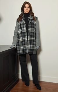 Barrington's- Plaid & Houndstooth Wool Coat