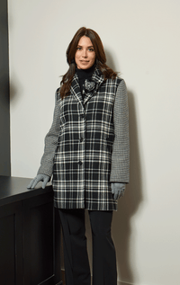 Barrington's- Plaid & Houndstooth Wool Coat