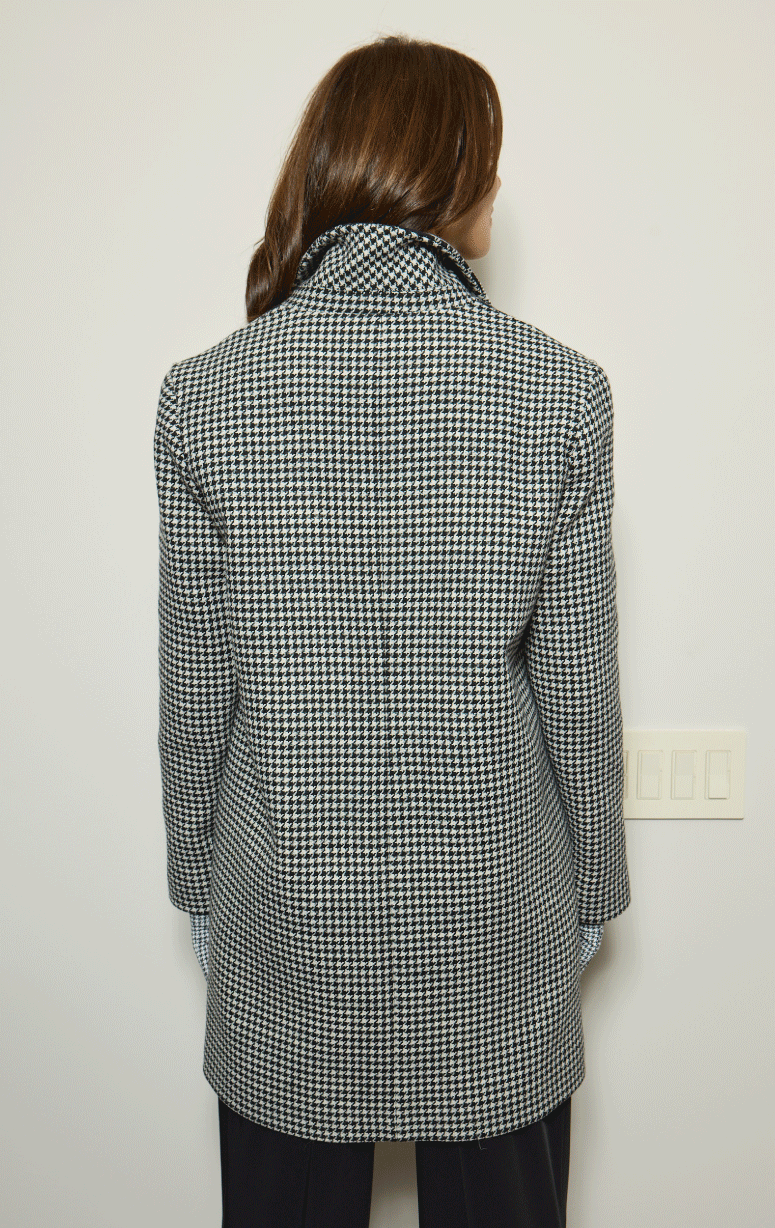 Barrington's- Plaid & Houndstooth Wool Coat