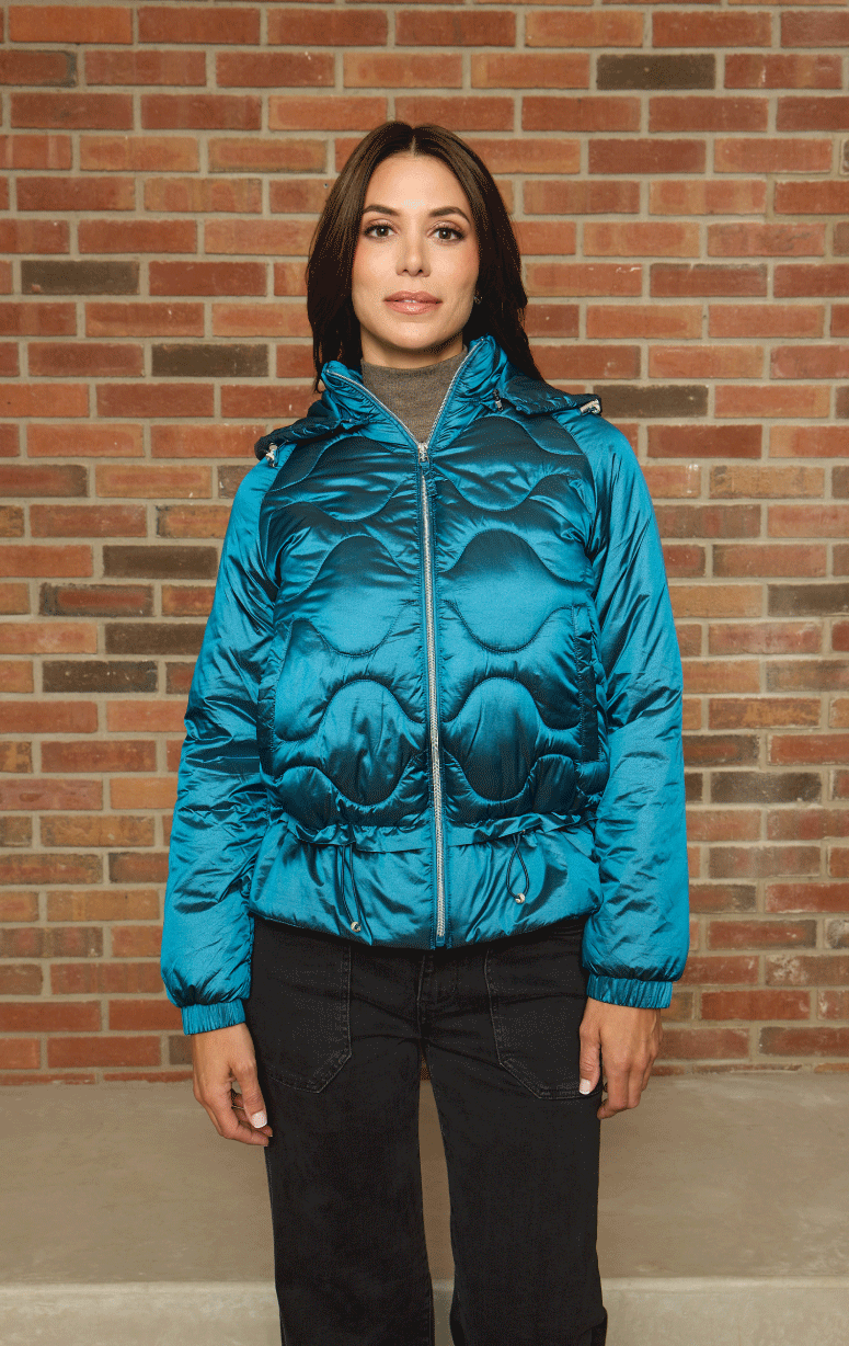 Pregio- Down Jacket with Gathered Detail