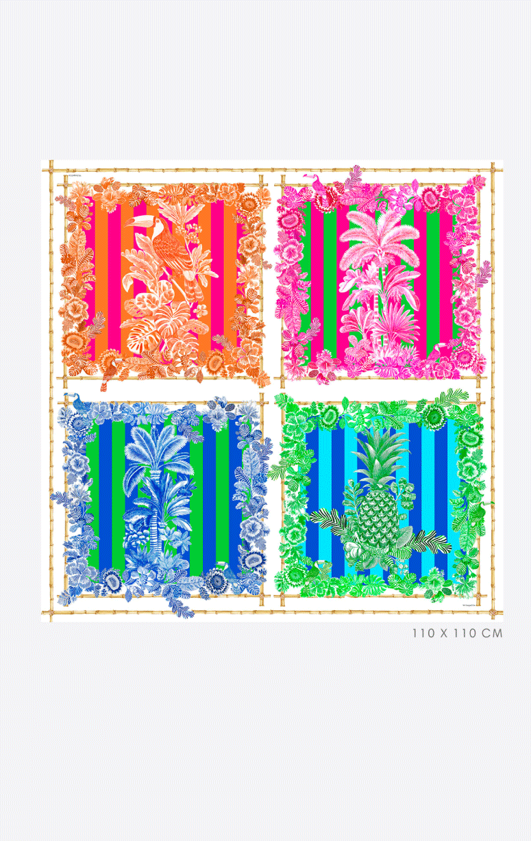 Vilagallo- Silk Bandana Print Scarf