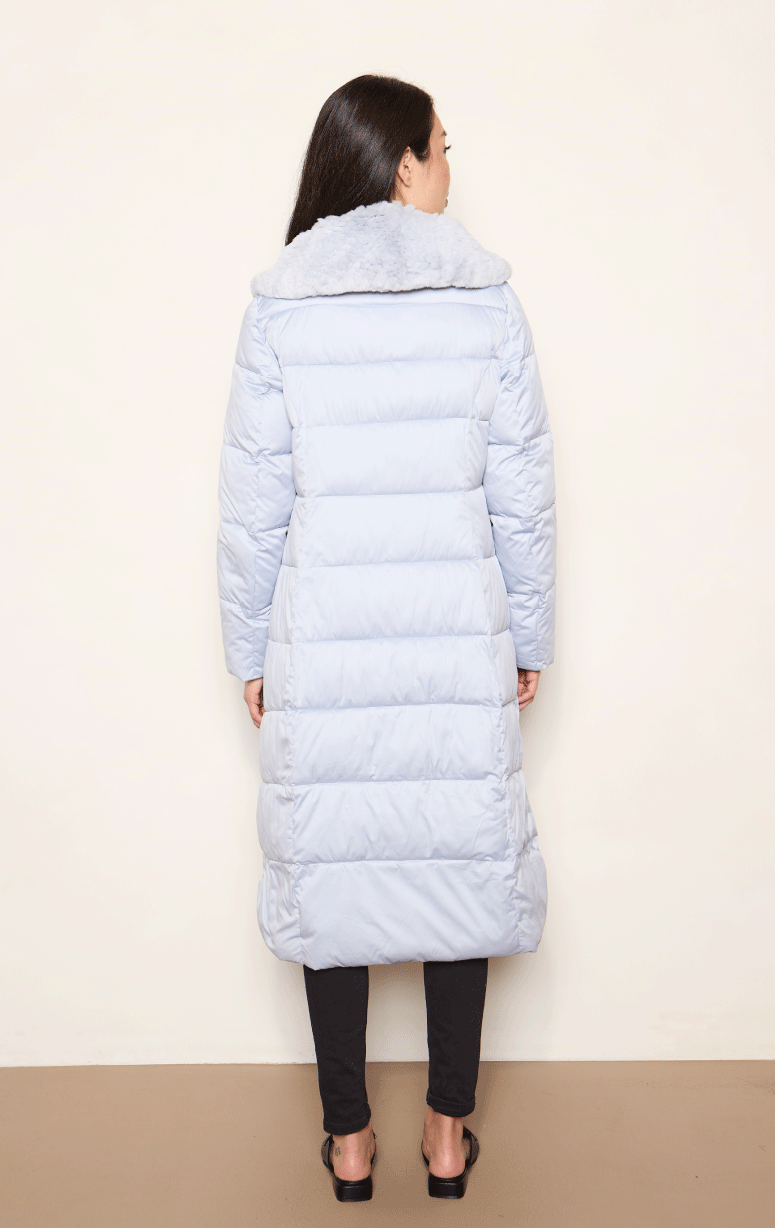 Nitia- Down Filled Coat with Knit Fur Collar