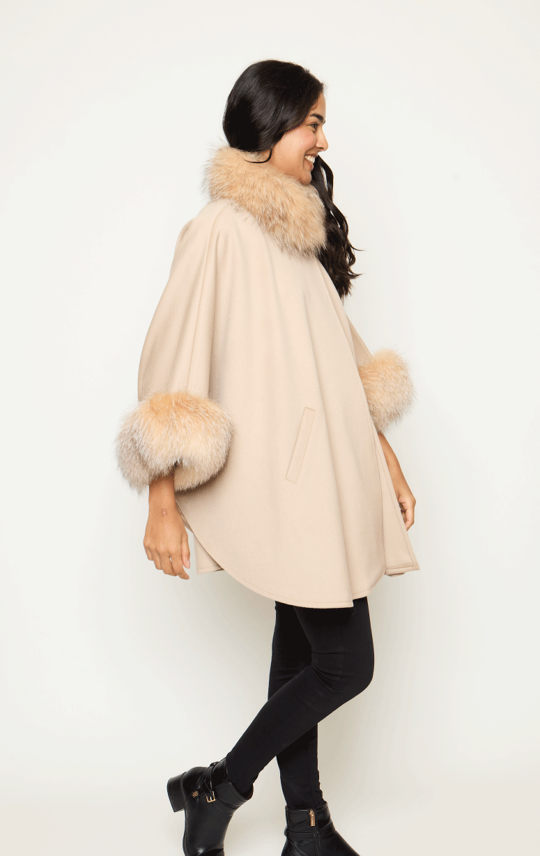 Barrington's- Fox Trimmed Cape