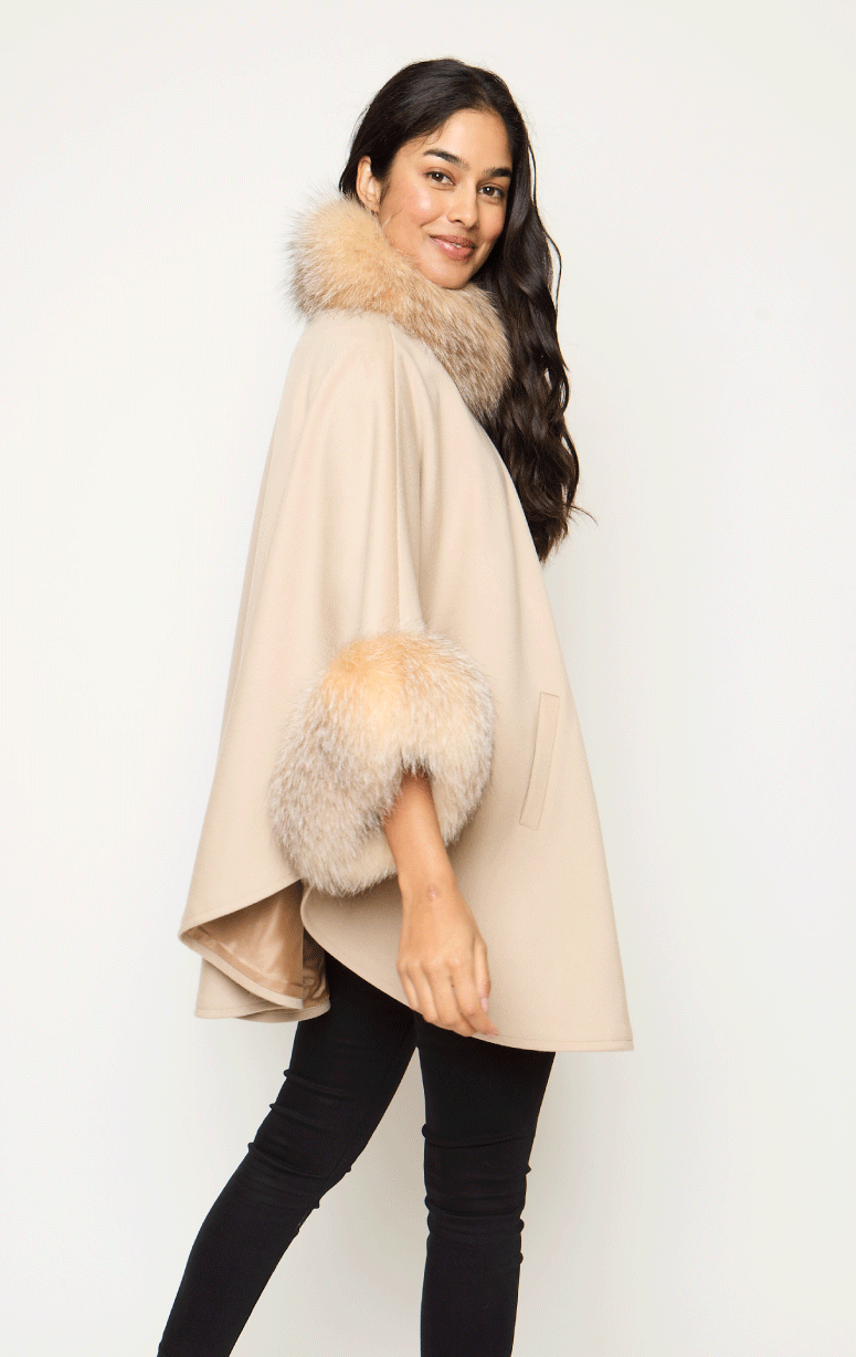 Barrington's- Fox Trimmed Cape