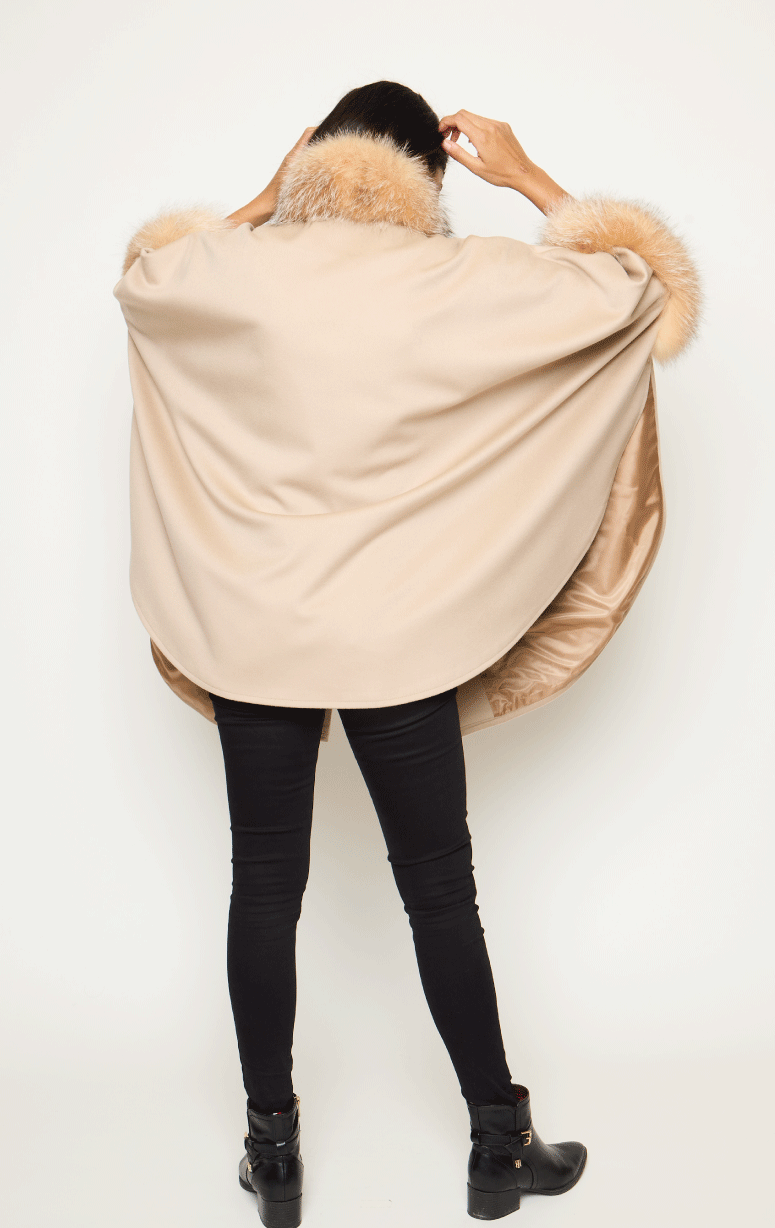 Barrington's- Fox Trimmed Cape