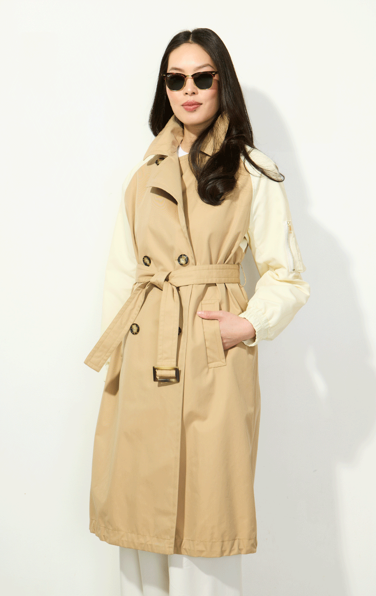 Martylo- Two-toned Trench Coat