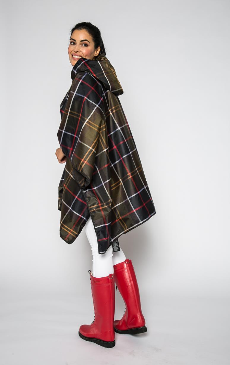 Barbour Tartan Showerproof Packable Poncho Barrington s