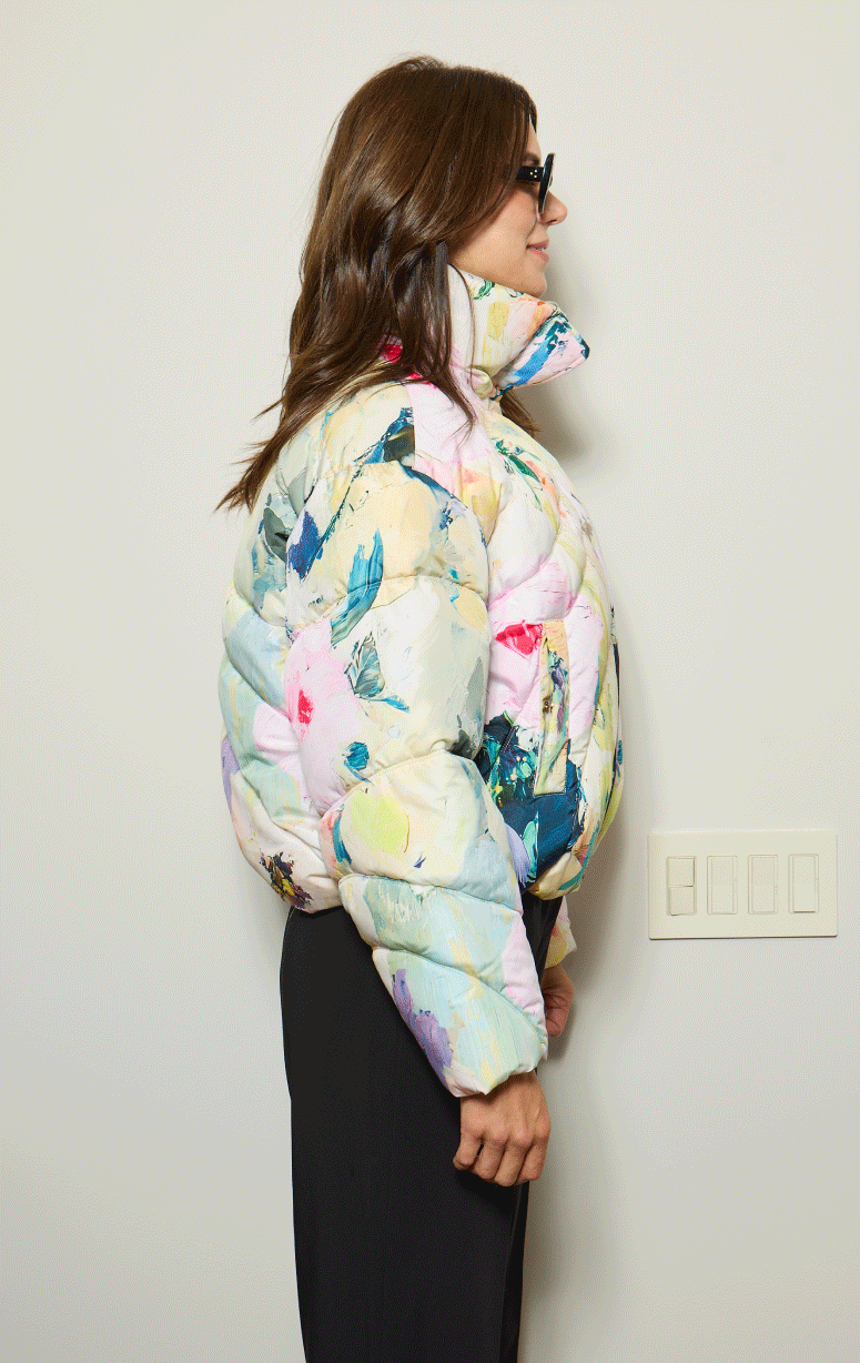 Numph- Abstract Print Puffer Jacket