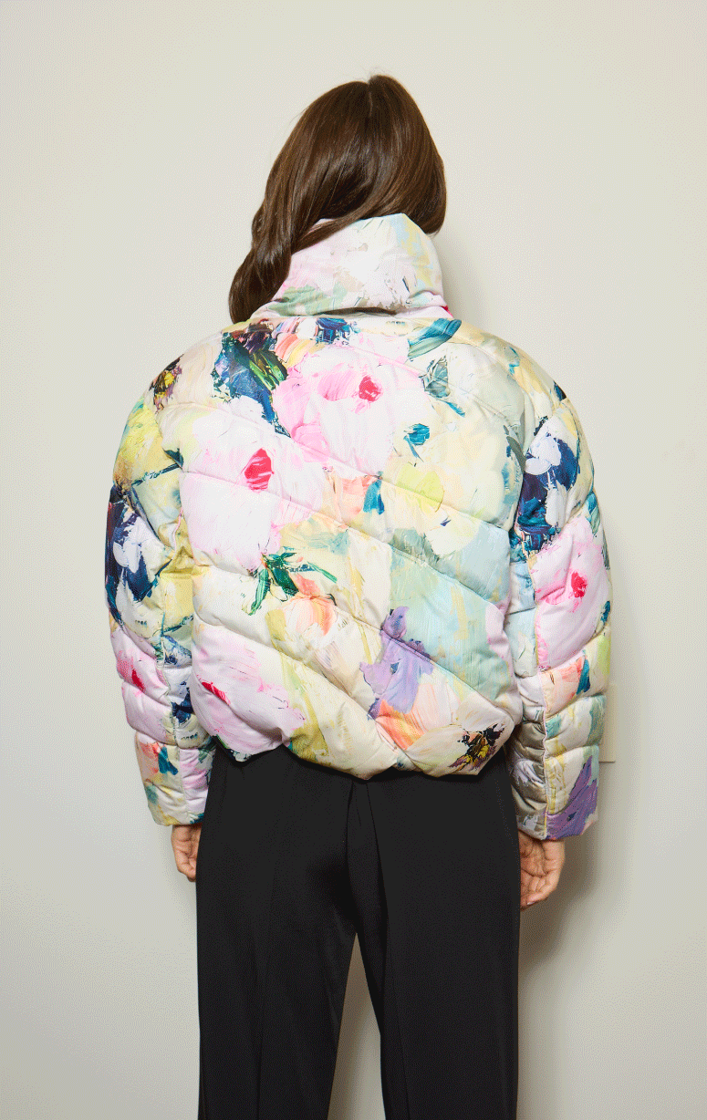 Numph- Abstract Print Puffer Jacket