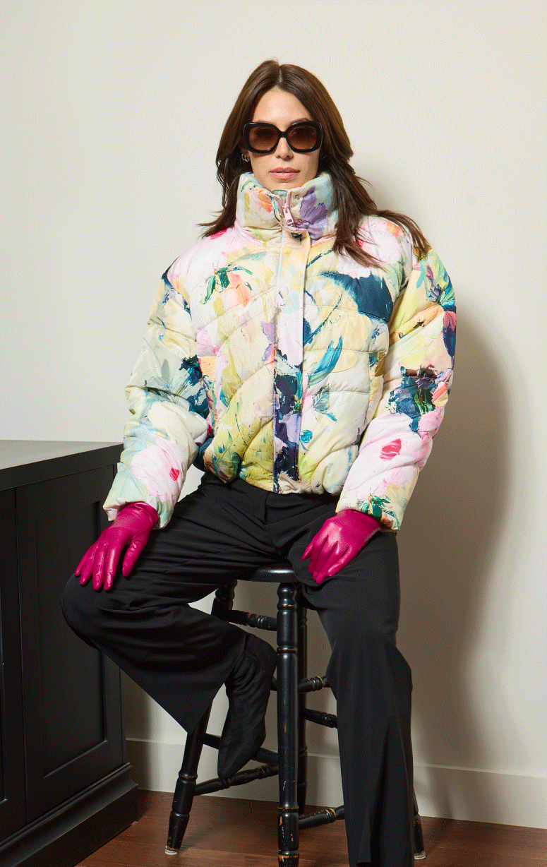 Numph- Abstract Print Puffer Jacket