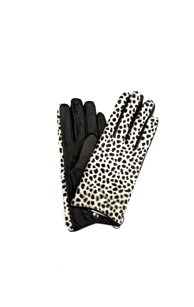 Leather Gloves with Animal Print