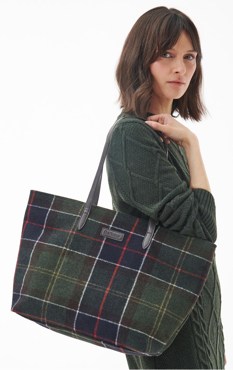 Barbour witford tartan tote on sale