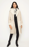 Be Florence- Shearling Coat with Grid Pattern