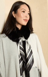 Fox Fur Collar with Satin Scarf