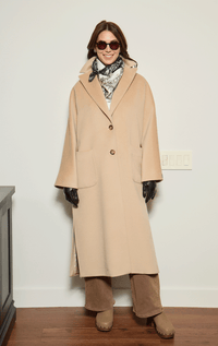 Cinzia Rocca- Long Wool Coat with Pic Stitch