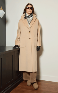 Cinzia Rocca- Long Wool Coat with Pic Stitch