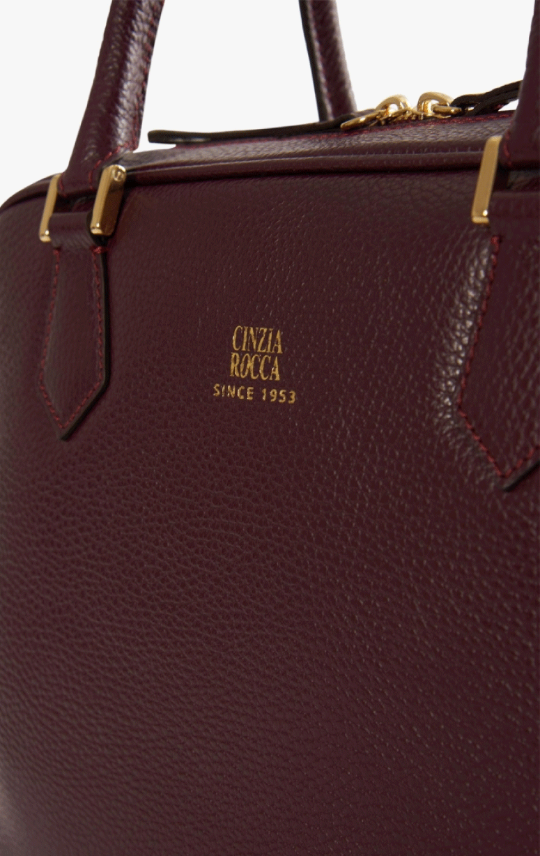 Cinzia Rocca- Leather Handbag with Double Zipper