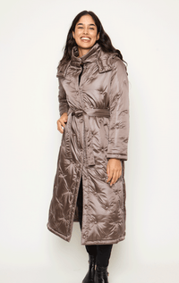 Be Florence- Coat with Dot Detail and Belt