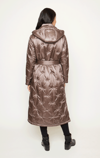 Be Florence- Coat with Dot Detail and Belt
