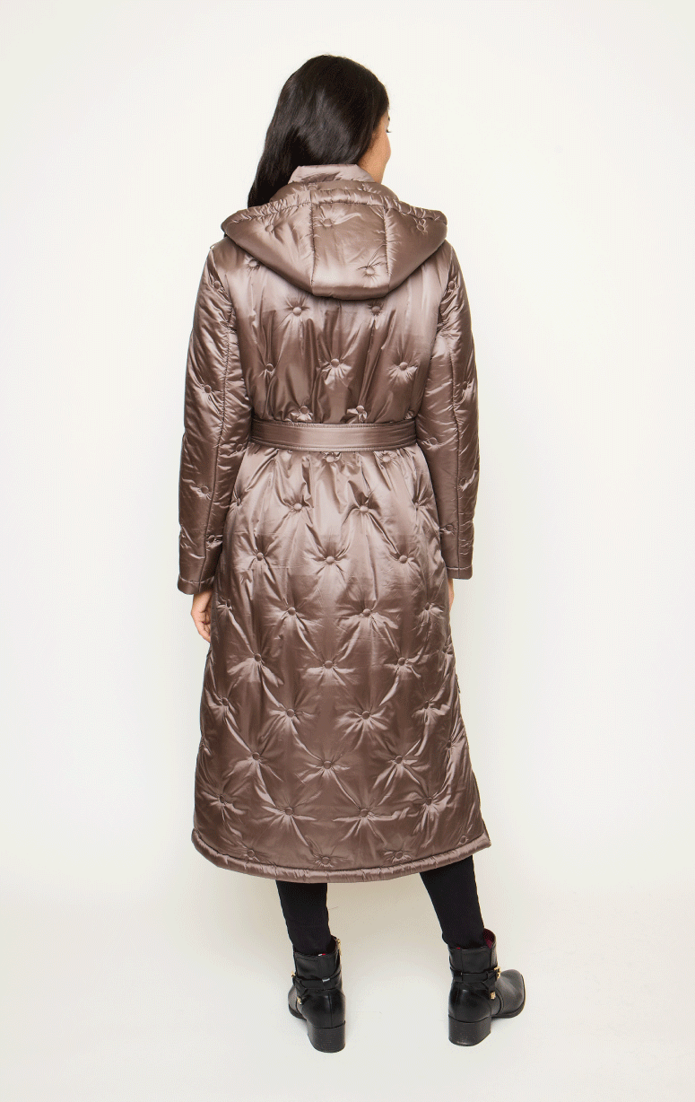 Be Florence- Coat with Dot Detail and Belt