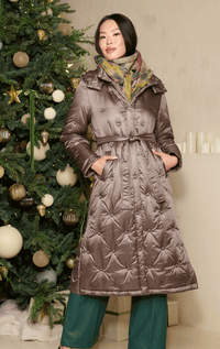 Be Florence- Coat with Dot Detail and Belt