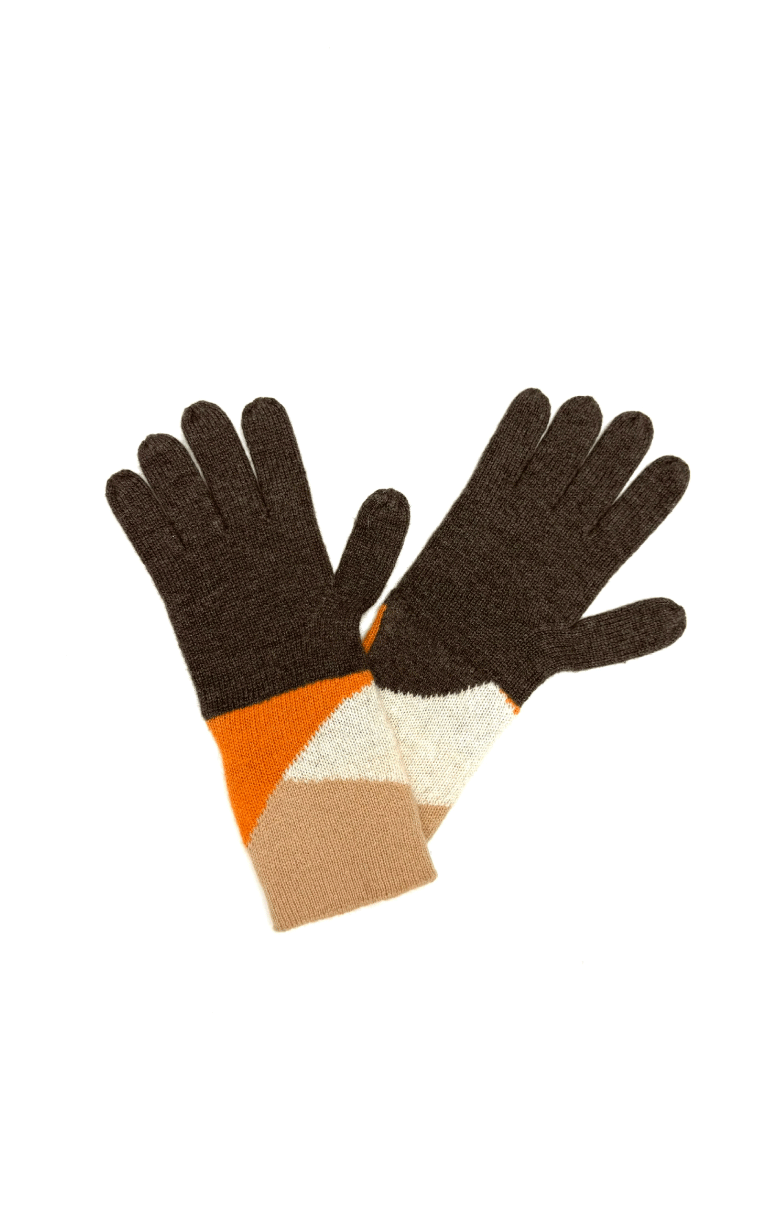 Wool Colourblocked Gloves