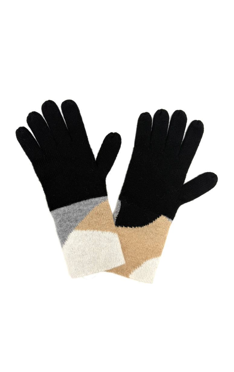 Wool Colourblocked Gloves