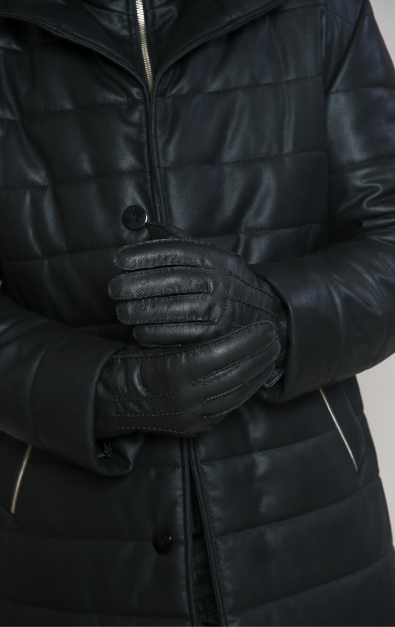 Men's Wadded Leather Jacket - Barrington's