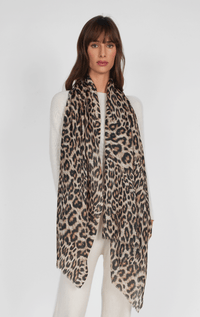 Gaynor- Wool & Silk Animal Print Scarf