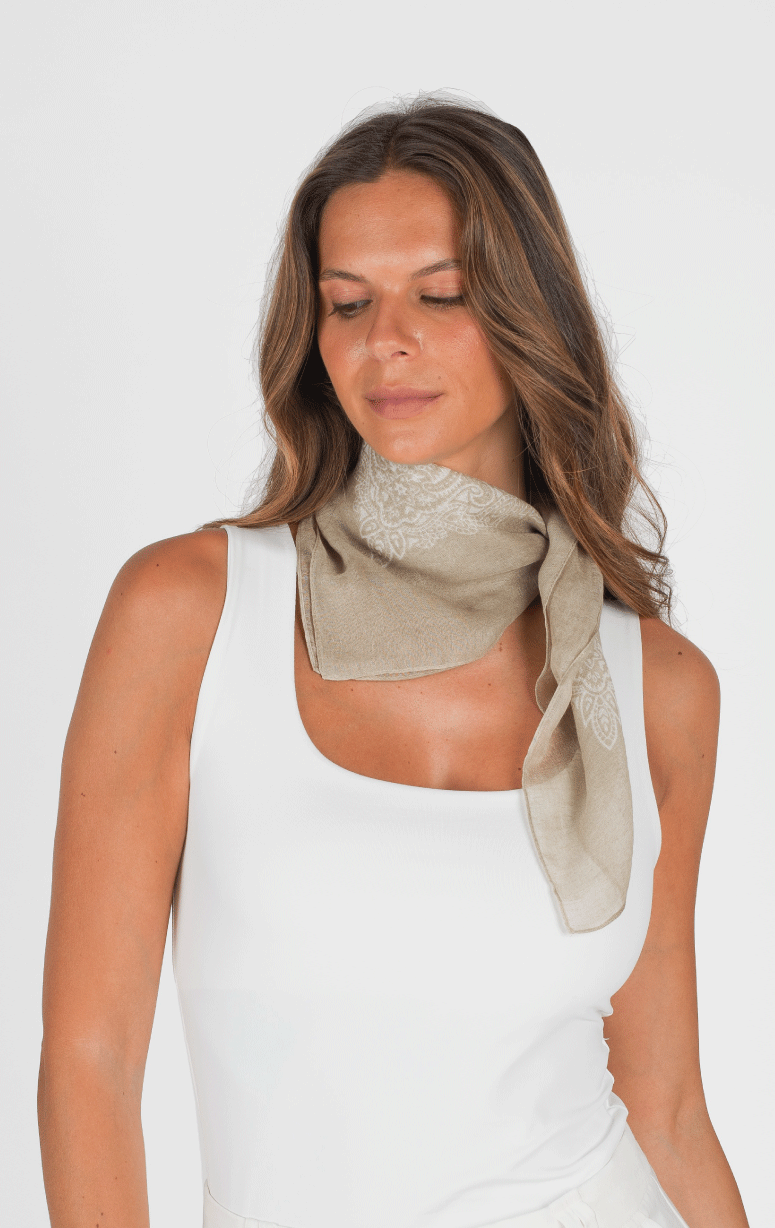 Gaynor- Bandana Print Square Scarf
