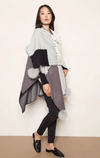Colourblock Poncho with Blanket Stitch and Pom Poms - Barrington's